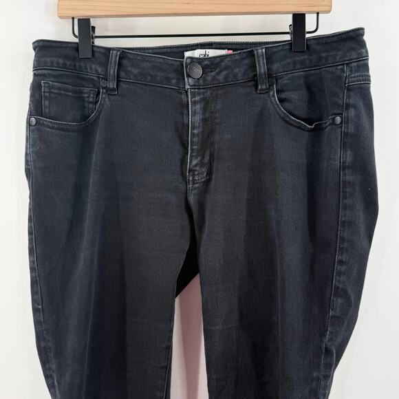 CABI Jeans Size 10 #3189 New Crop Black/Dark Gray Cropped Ankle Stretch Denim - Picture 10 of 16